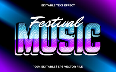 festival music text effect editable video cover and banner text style, 3d typography template