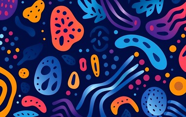 Naklejka premium Colorful abstract art and patterns, in a unique doodle style