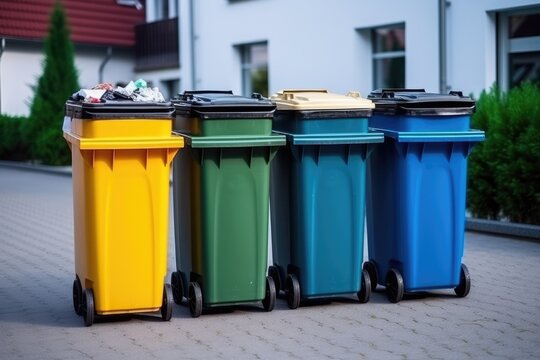 Collection of waste bins