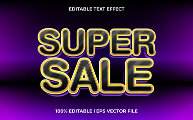 super sale text effect editable video cover and banner text style, 3d typography template
