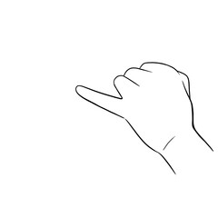 小指を出す手モノクロ