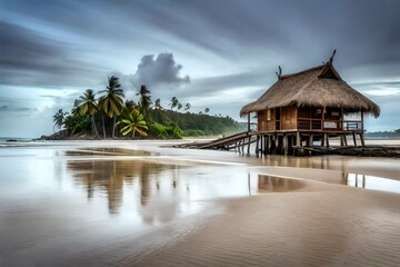 Fototapeta premium tropical resort at night