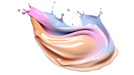 Close Up of Liquid Foundation Splash in Fresh Soft Pastel Colors png transparent background