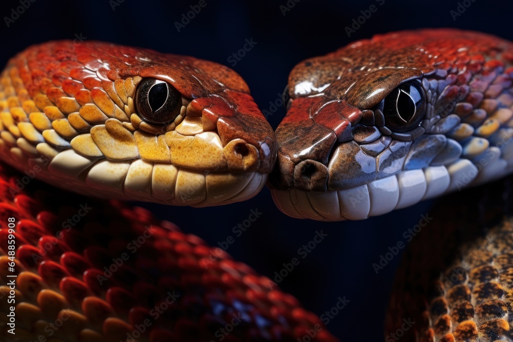 Aufkleber a detailed close-up view of a snake's head, showcasing its distinctive eyes. this image can be used 