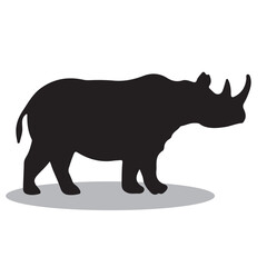 Rhino Silhouette, cute Rhino Vector Silhouette, Cute Rhino cartoon Silhouette, Rhino vector Silhouette, Rhino icon Silhouette, Rhino Silhouette illustration, Rhino vector	