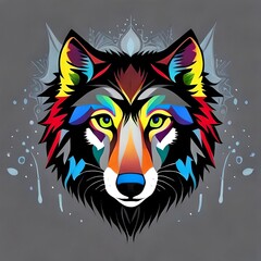 wolf head illustration ,vector
