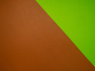 Brown and green paper color for the background. Top view