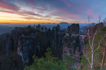 Sonnenaufgang Basteibrücke