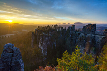 Sonnenaufgang Basteibrücke
