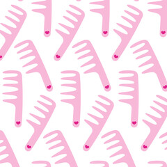 barbiecore pink comb doll hair pattern textile