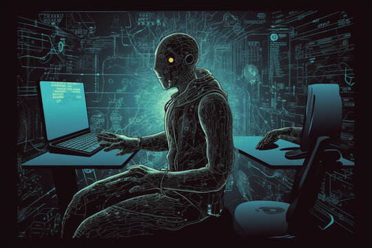 a anime-style image of a human with a hacker persona | Generative Ai
