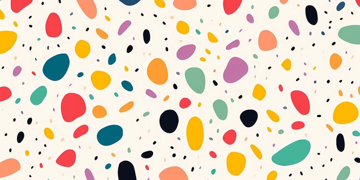Fun colorful line doodle pattern in creative minimalist style