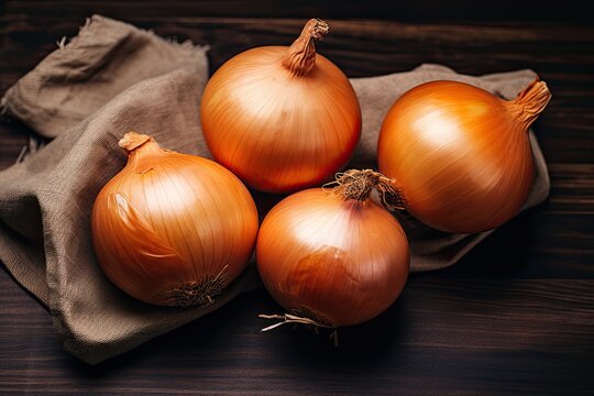 Stock photo onion in kitchen table, flat lay photography