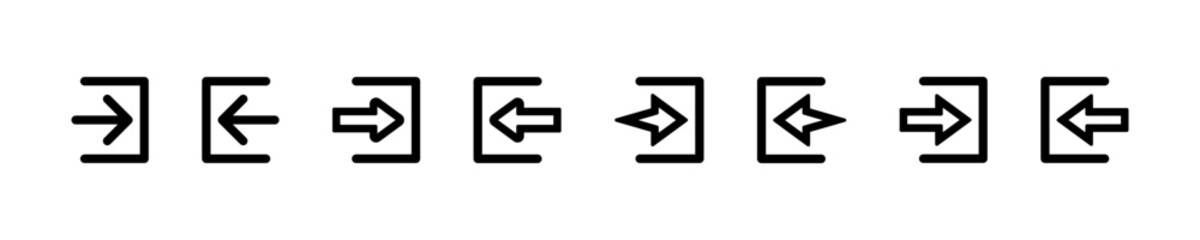 Set of sign in and sign out vector icons. Login and exit for user. Login or logout on app. Vector 10 Eps.