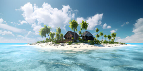Island paradise a luxurious resort on a tropical island w generative AI