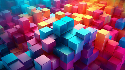 Fototapeta na wymiar Vibrant Abstract Cube Background
