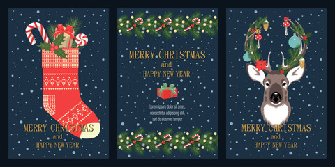 Set of Christmas cards.
