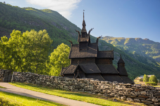 The restored Borgund Stave Church located in Vestland county, Norway, was built around 800 years ago.