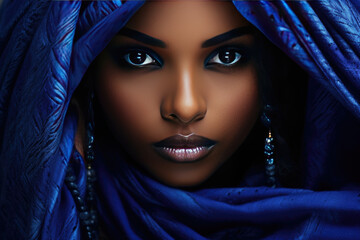 Naklejka premium The Allure of Dark Skin: A Close-Up of a Beautiful Woman