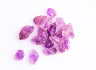 amethyst stone on white background