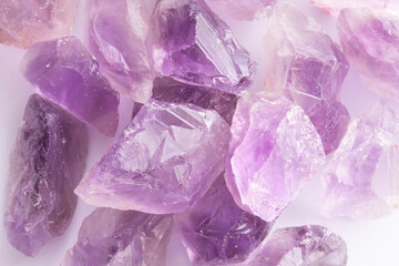 close up raw purple amethyst stone