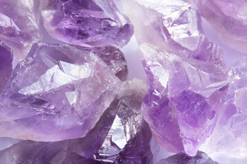 close up rough purple amethyst stone