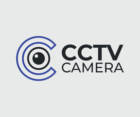 C font with camera cctv logo