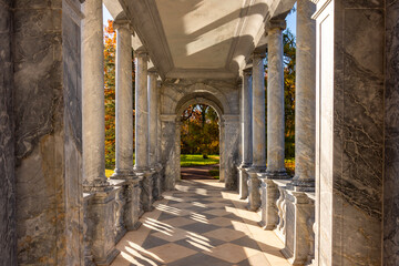 Marble bridge in Catherine park, Tsarskoe Selo (Pushkin), Saint Petersburg, Russia