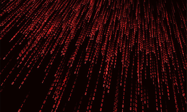 Binary computer code. Cyber background constructed with numbers one and zero. Abstract visualization of programming. Vector illustration.