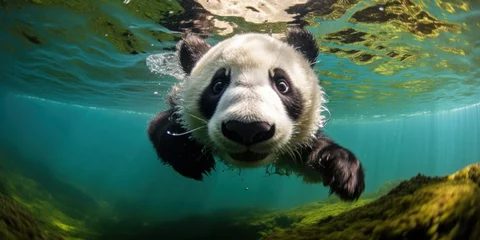 Rolgordijnen a panda in underwater, generative AI © VALUEINVESTOR