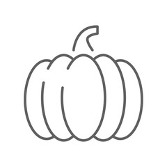Pumpkin food icon, Harvest fruit and vegetables. Squash for Halloween or Thanksgiving sign for apps and websites. Editable stroke. Outline style Vector illustration. Design on white background. EPS 10