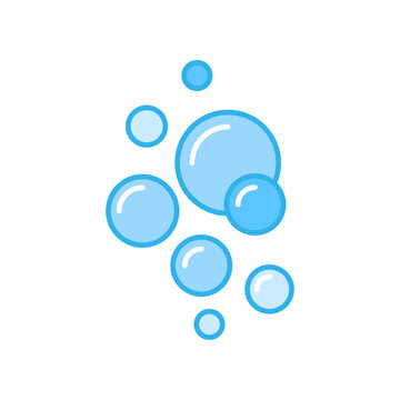 Bubble icon filled outline style. Clear water splash. Soap foam, fizzy drink, oxygen bubble pictogram symbol. Fresh aqua drop for wet symbol. Vector illustration design on white background. EPS 10