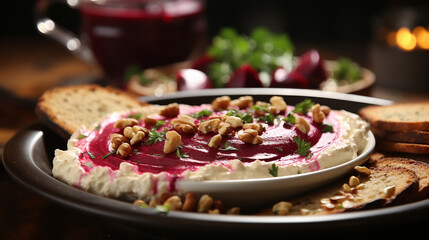 christmas cake with berries and nuts, attractive, engaging, HD wallpaper, background Photo