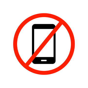 Prohibition no mobile phone icon. Flat style. Mobile Phone prohibited. No cell phone sign. Do not use your handphone. No talking and calling. vector illustration design on white background. EPS 10