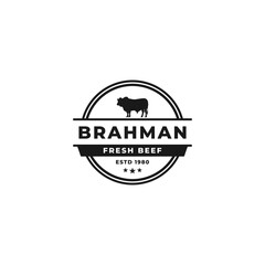 Brahman Cattle Logo or Brahman Cattle Label Vector. Best Brahman Cattle logo for product packaging design element, print design and more.