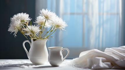 still life with white flowers