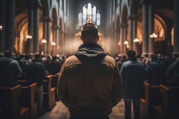 spiritual unity as believers gather in prayer, Generative AI