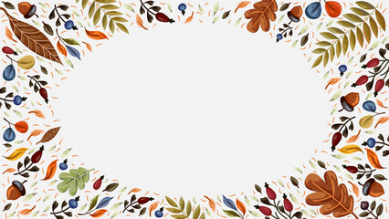 Fototapeta na wymiar Autumn frame leaves vector background