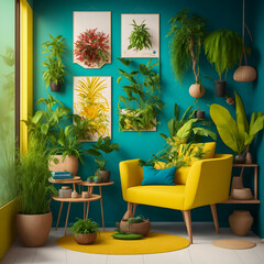 Armchair Aesthetics Inspiring Modern Living Room Wall Decor Background AI Generative