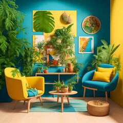 Armchair Aesthetics Inspiring Modern Living Room Wall Decor Background AI Generative
