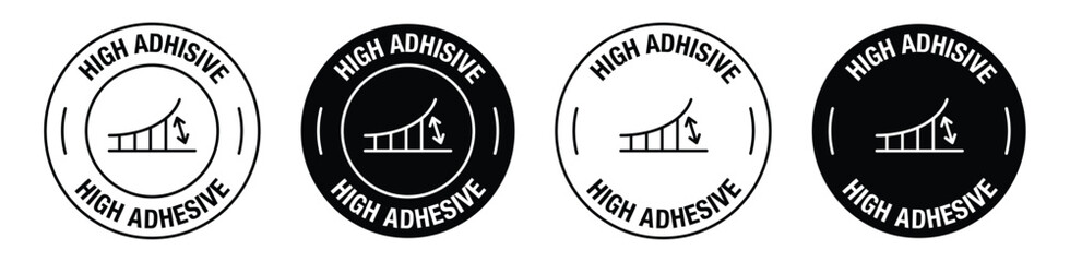 High adhesive rounded vector symbol in black color