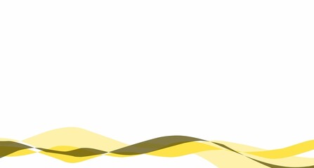 Abstract minimalist geometric background, 3D wavy gradient yellow colors cover. Creative trendy curved decorative banner, simple blank white copy space with bottom frame for advertising or commercial
