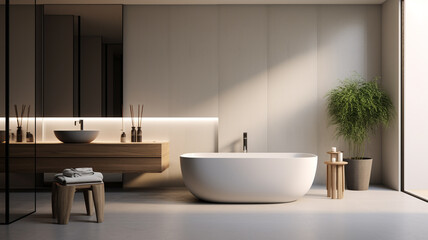 Fototapeta na wymiar Modern bathroom with luxery interior design