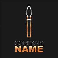 Line Paint brush icon isolated on black background. Colorful outline concept. Vector