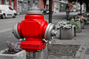  red fire hydrant on a street