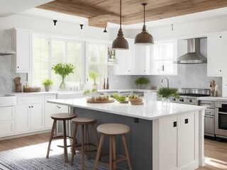 modern kitchen interior with kitchen counter