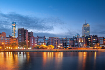Fototapeta na wymiar Boston, Massachusetts, USA skyline on the Charles River at dawn.