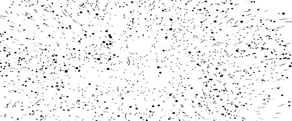 Snow, stars, twinkling lights, rain drops on black background. Abstract vector noise. Small particles of debris and dust. Distressed uneven grunge texture overlay.