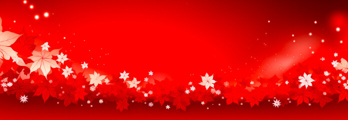 snowflake banner on red background