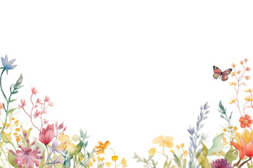 Fototapeta premium dainty wildflowers as a frame border